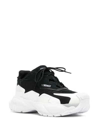 Versace Panelled Sneakers In White