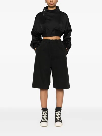 Rick Owens Anthem Flight Crop Jacket In Black