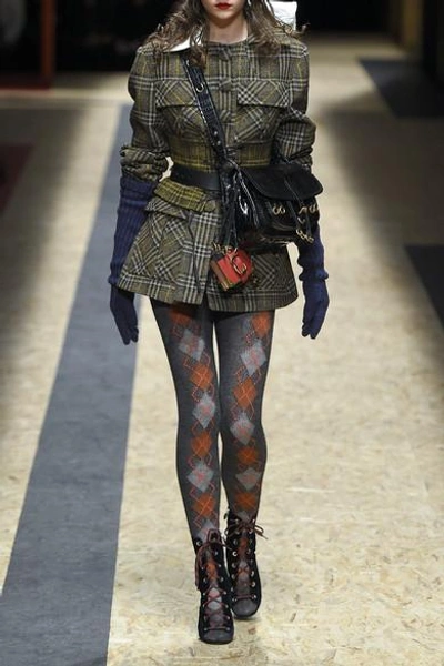 Shop Prada Embellished Velvet Boots In Black