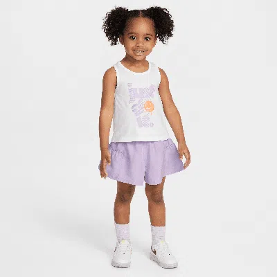 Nike Dri-fit Toddler Swoosh Motion Mesh Scooter 2-piece Set In Purple