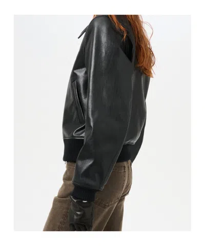 Our Legacy Radar Bomber Leather Jacket In Black