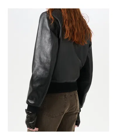 Our Legacy Radar Bomber Leather Jacket In Black