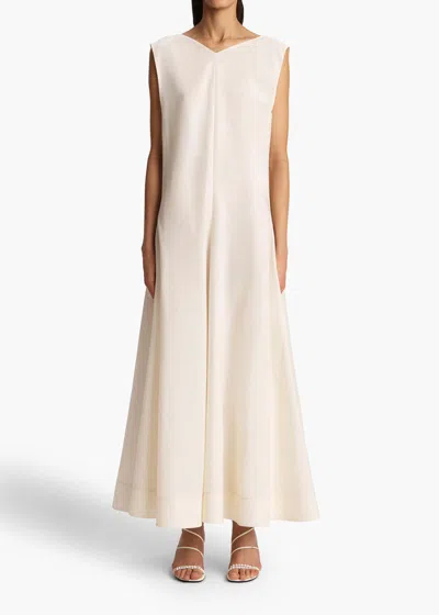Khaite Mellie Open-back Sleeveless A-line Maxi Dress In Natural