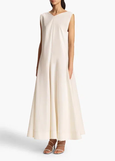 Khaite Mellie Open-back Sleeveless A-line Maxi Dress In Natural