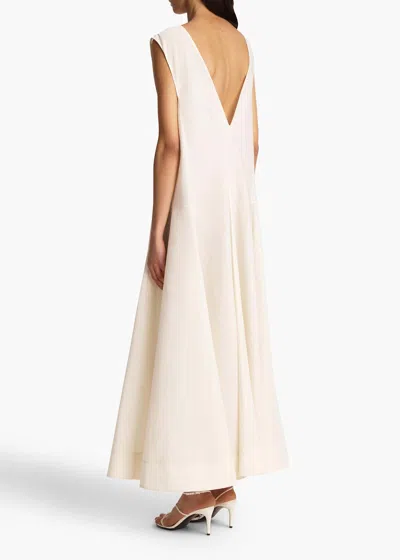 Khaite Mellie Open-back Sleeveless A-line Maxi Dress In Natural