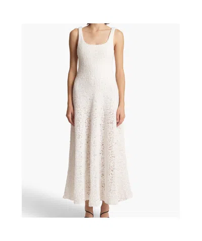 Khaite Twigs Fit-flare Maxi Dress In Glaze