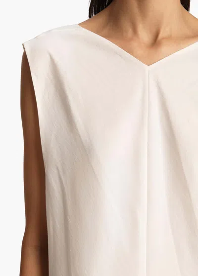 Khaite Mellie Open-back Sleeveless A-line Maxi Dress In Natural