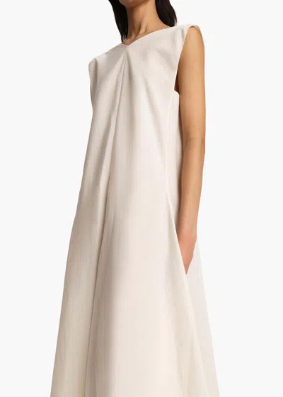 Khaite Mellie Open-back Sleeveless A-line Maxi Dress In Natural