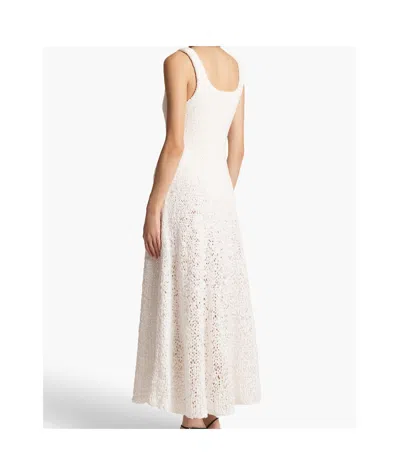 Khaite Twigs Fit-flare Maxi Dress In Glaze