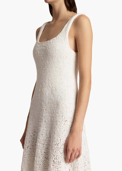 Khaite Twigs Fit-flare Maxi Dress In Glaze