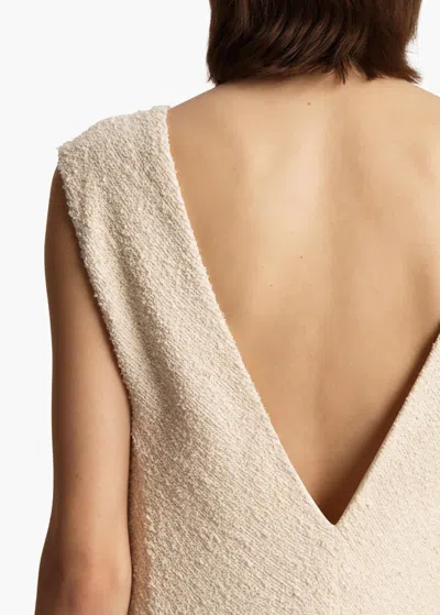 Khaite Mellie Terry Maxi Dress In Natural