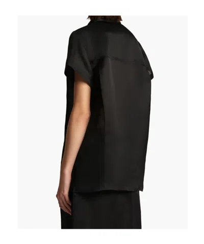 Khaite Keefe Silk Charmeuse Shirt In Black