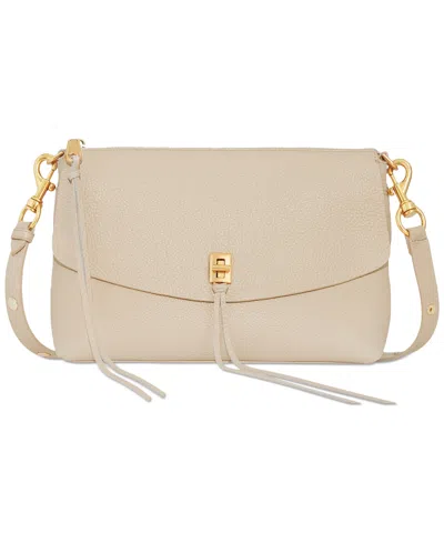 Rebecca Minkoff Darren Small Leather Top Zip Leather Shoulder Bag In Stone