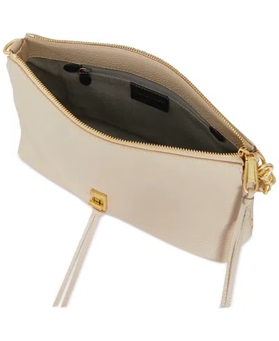 Rebecca Minkoff Darren Small Leather Top Zip Leather Shoulder Bag In Stone