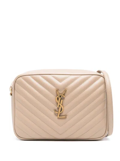 Saint Laurent Cappuccino Leather Lou Crossbody Bag In Neutral