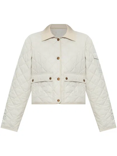 Moncler Diamond Quilted Jacket In White