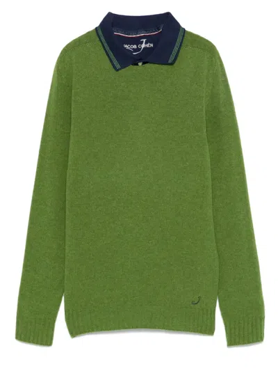 Jacob Cohen Wool Sweater And Polo Set In Green