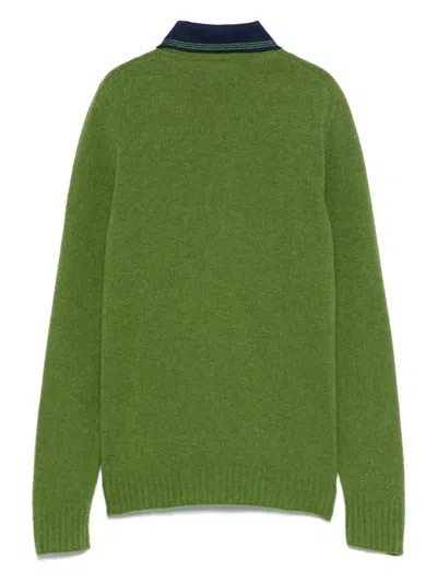 Jacob Cohen Wool Sweater And Polo Set In Green