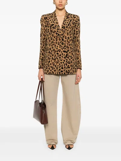 Blazé Milano Leopard-print Blazer In Brown