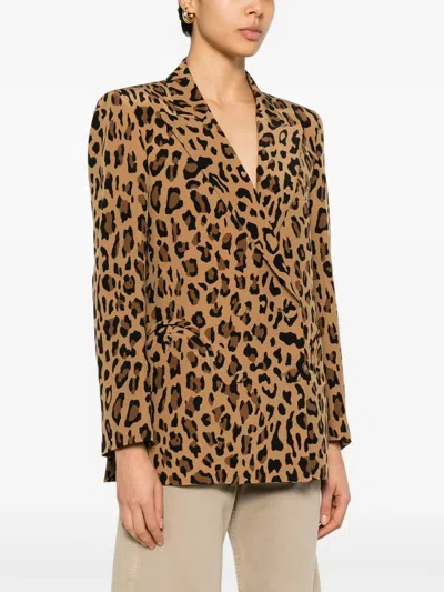 Blazé Milano Leopard-print Blazer In Brown
