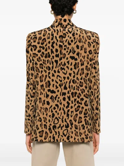 Blazé Milano Leopard-print Blazer In Brown