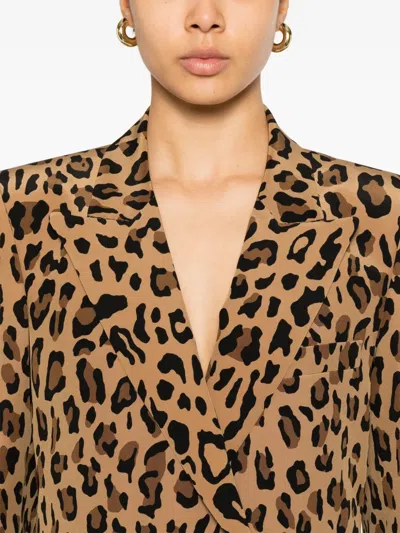Blazé Milano Leopard-print Blazer In Brown
