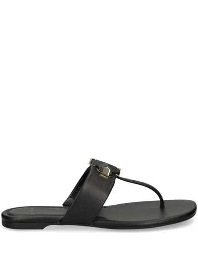 Kate Spade Flower Thong Sandals In Black