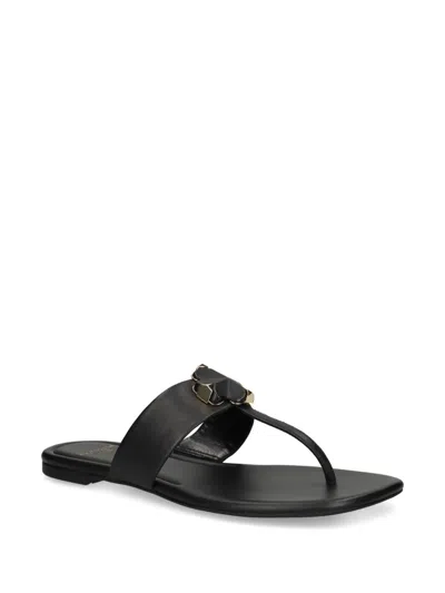 Kate Spade Flower Thong Sandals In Black