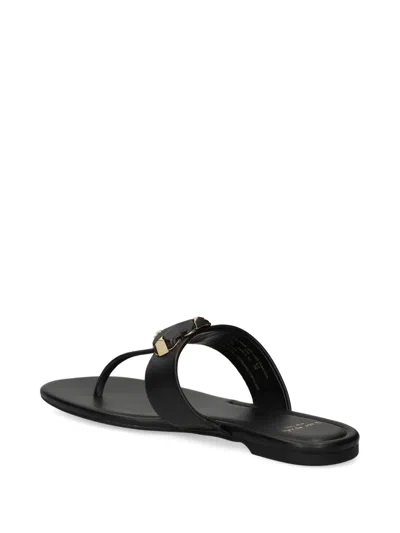 Kate Spade Flower Thong Sandals In Black