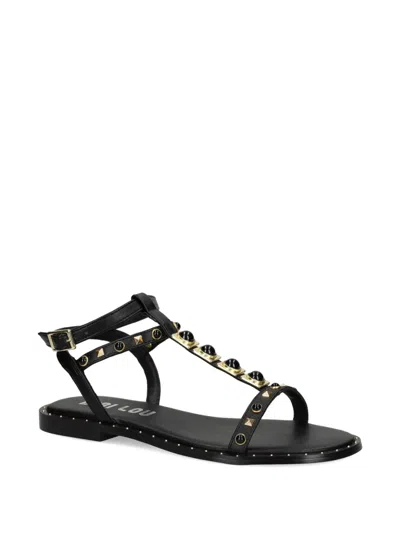 Bibi Lou Stud-embellished Flat Sandals In Black