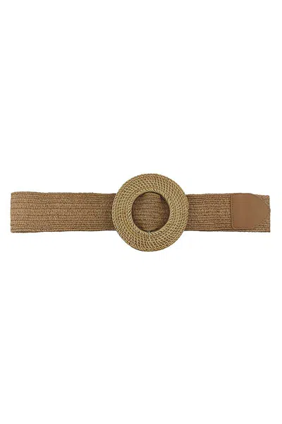 Fashnzfab Women's Modern Straw Round Belt In Brown