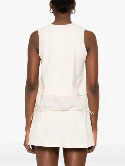 Moncler Cotton Tank Top In Neutrals