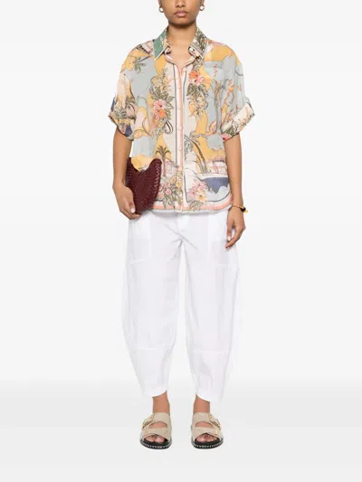 Transit Cotton Cargo Pants In White