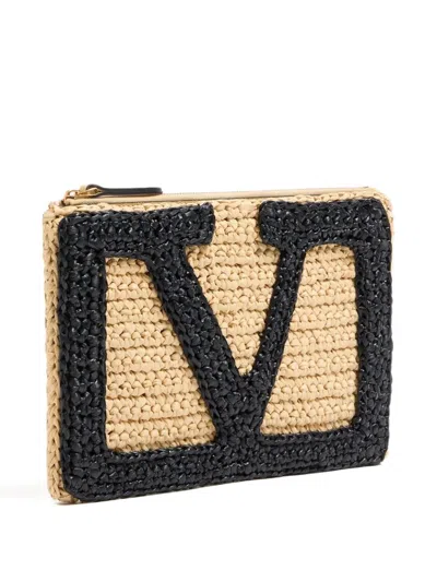 Valentino Clutch Viva Superstar In Rafia  Donna In Neutrals