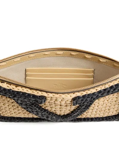 Valentino Clutch Viva Superstar In Rafia  Donna In Neutrals