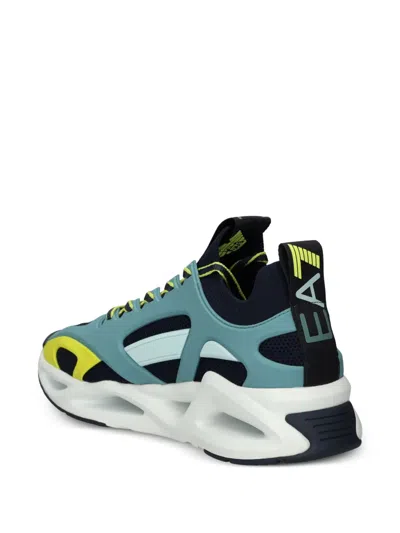 Ea7 Infinity Cage Mesh-panelled Running Sneakers In Blue