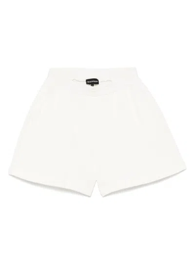 Emporio Armani Cotton Shorts In Organic Fabric In White