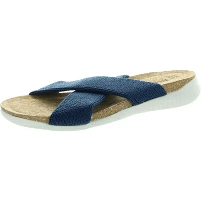 Arcopedico Womens Criss-cross Knit Slide Sandals In Blue