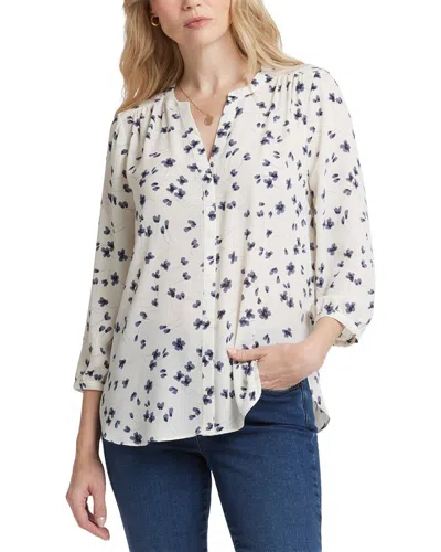 Nydj Pintuck Blouse In Blue