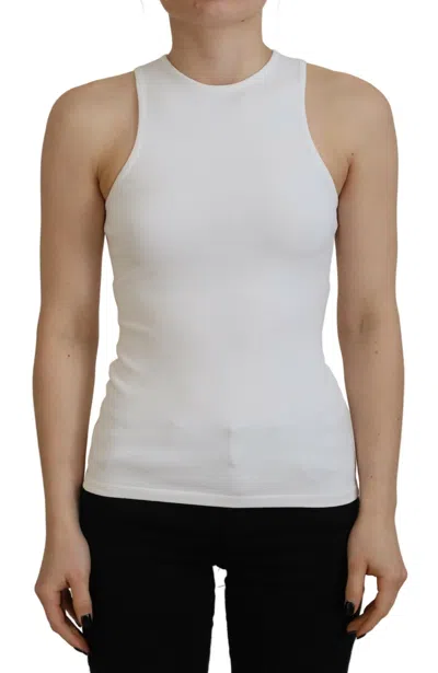 Pre-owned Dsquared2 Dsquared² Viscose Sleeveless Round Neck Tank Women's T-shirt () In White