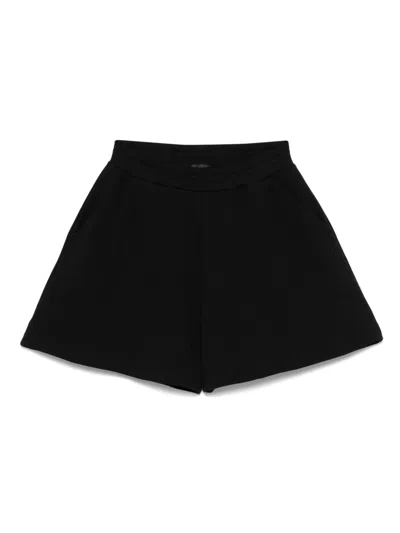 Emporio Armani Cotton Shorts With Elasticated Drawstring Waistband In Black