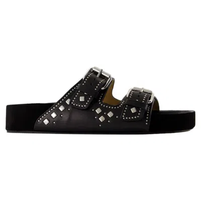 Isabel Marant Leather Sandals With All-over Stud Detail In Black