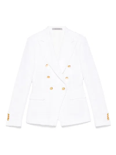 Tagliatore Cotton Single-breasted Jacket In White