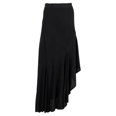 Max Mara Asymmetric Midi Skirt In Black Viscose In Black