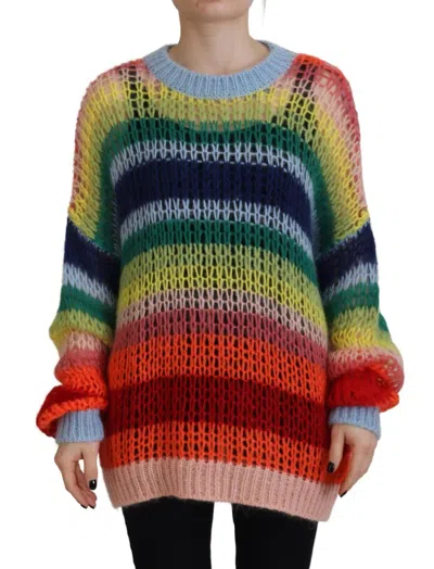 Pre-owned Dsquared2 Dsquared² Knitted Mohair Crewneck Pullover Women's Sweater () In Multi