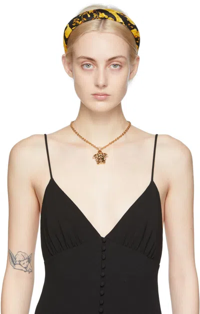 Versace La Medusa Necklace With Crystals In Gold
