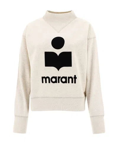 Isabel Marant Étoile Moby Logo Cotton Blend Sweatshirt In White