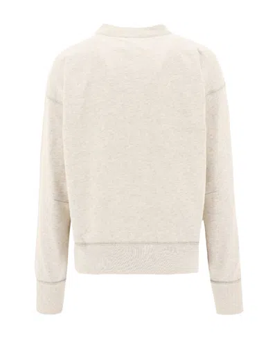 Isabel Marant Étoile Moby Logo Cotton Blend Sweatshirt In White
