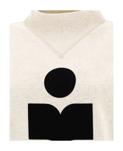 Isabel Marant Étoile Moby Logo Cotton Blend Sweatshirt In White