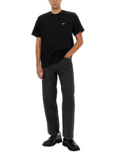 Obey Man T-shirt Black Size Xl Cotton In Black